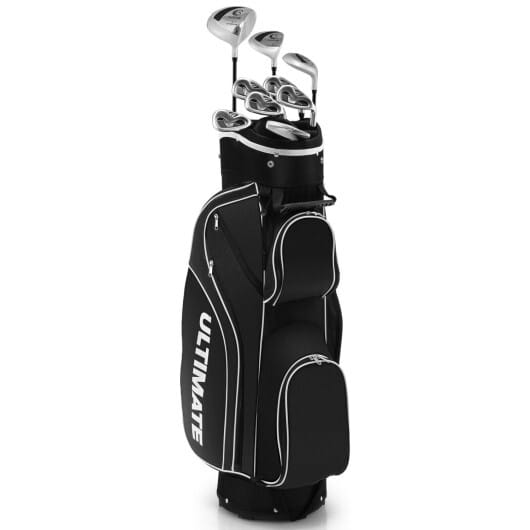 Costway 10 Pieces Womens Complete Golf Club Set with Alloy Driver Black - Color: Black - Image 4