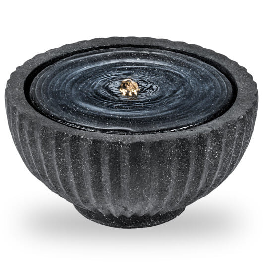 Costway 18" Outdoor Round Sphere Water Fountain with LED Lights & Pump for Garden Patio - Color: Gray