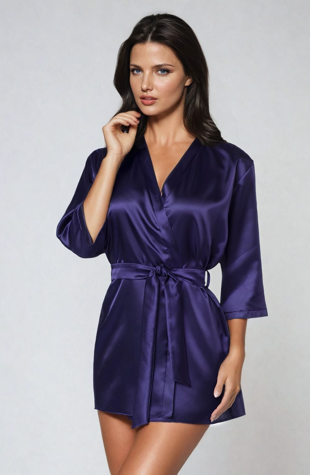 Irall Aria Dressing Gown Navy - Image 2