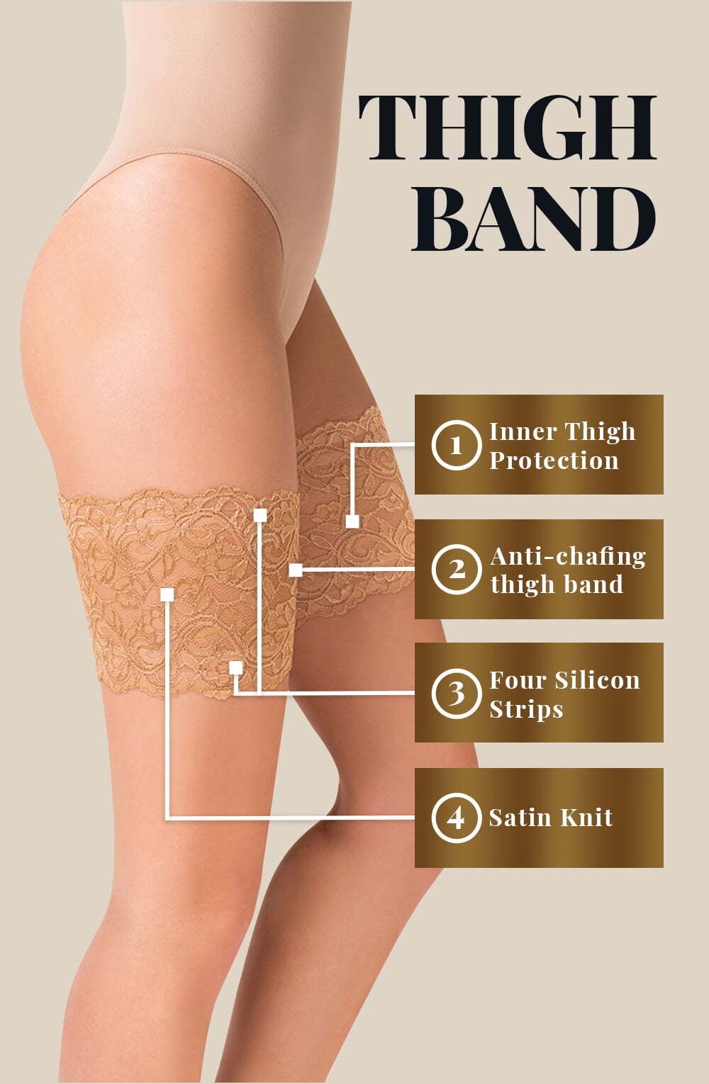 Gabriella Lace Thigh Band 509 Beige - Image 2