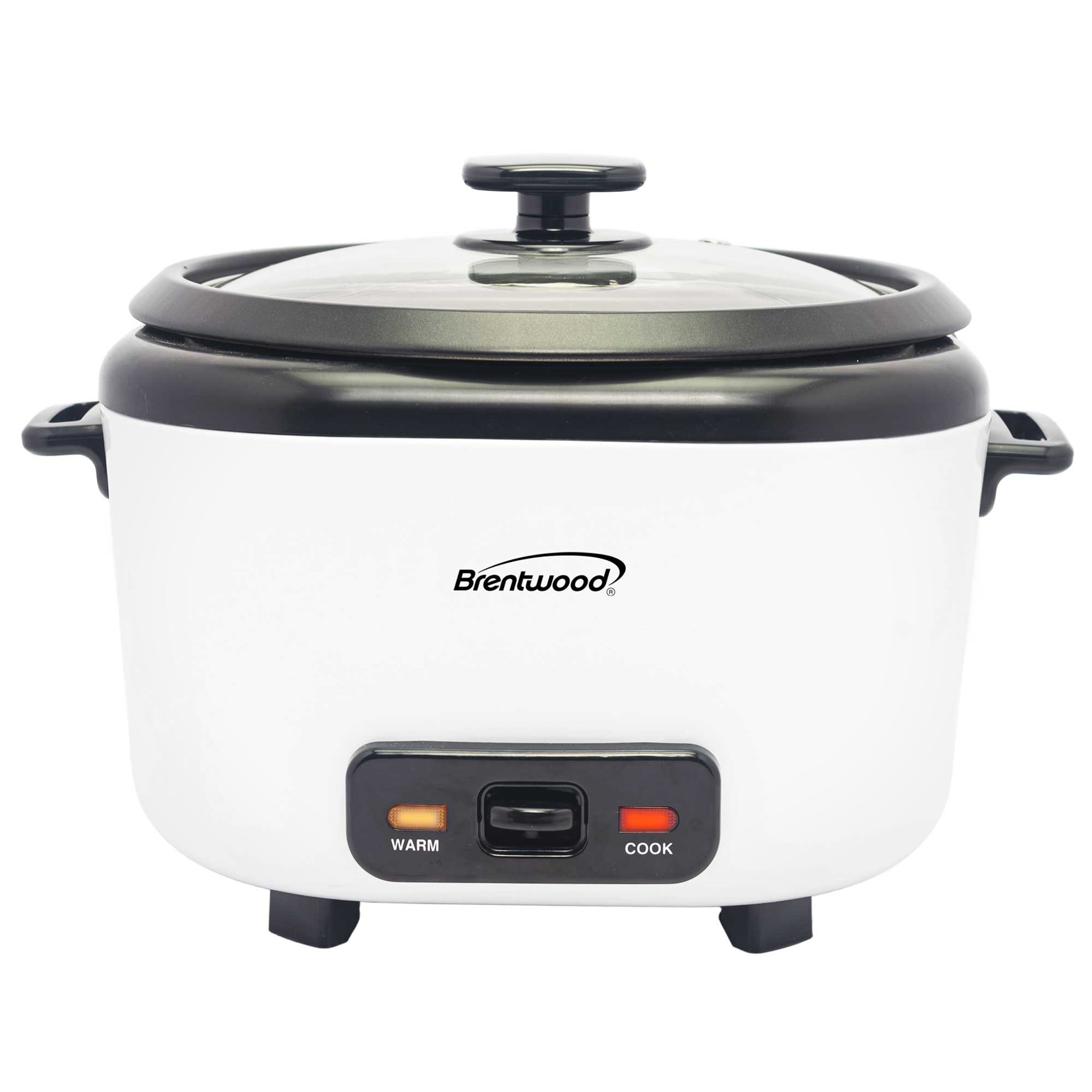 Brentwood 20 Cups Cooked Rice Cooker with Steam Tray in White
