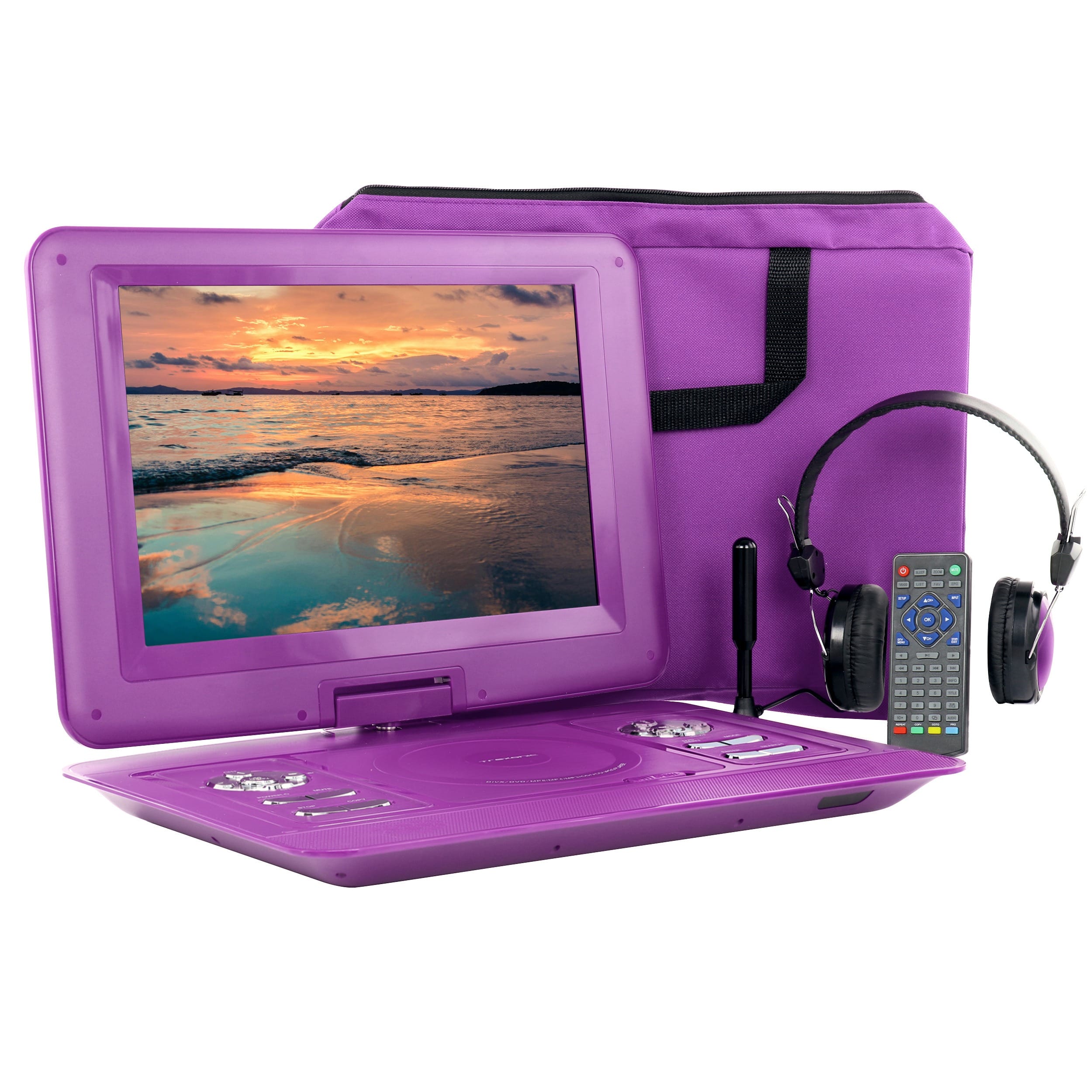 Trexonic 13.3 Inch Portable TV+DVD Player with Col