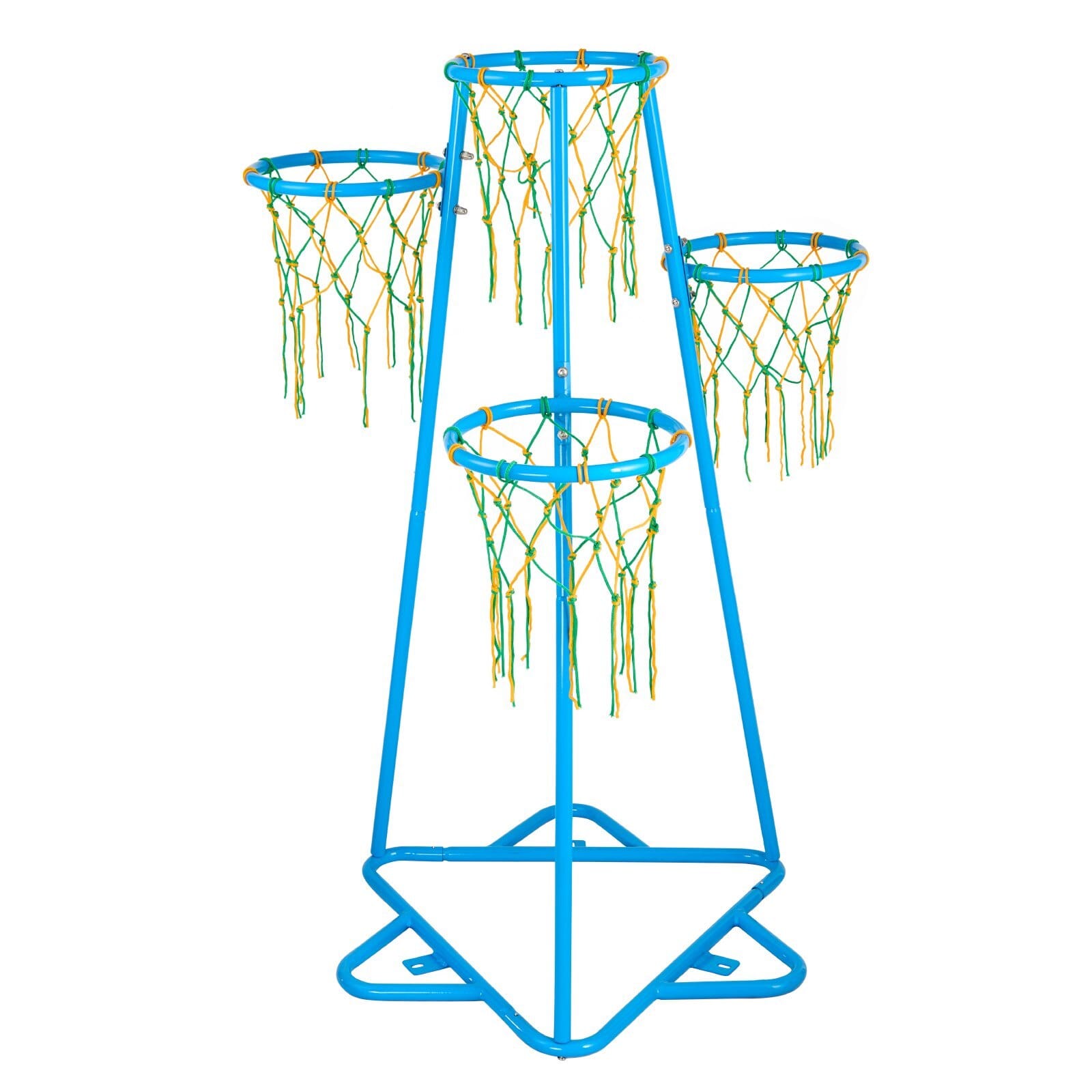 Kids Basketball Hoop, 4-Hoop Child Basketball Hoops, Portable Basketball Stand with Adjustable Heights and 3 Balls, Indoor and Outdoor Basketball Toy Set for Children of All Ages, Boys & Girls