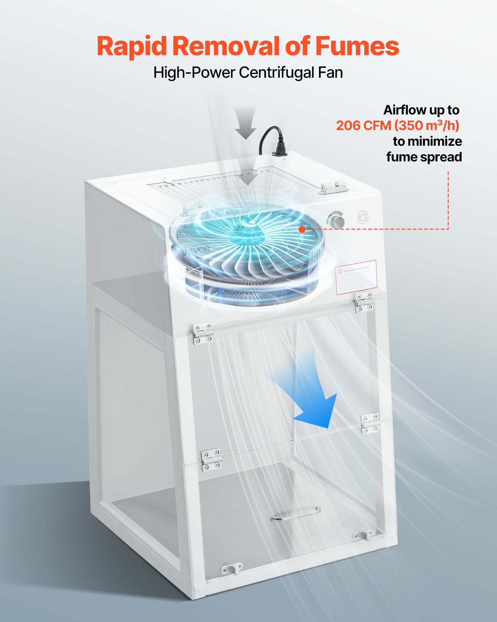 Laminar Flow Hood, 20.08 x 20.47 x 23.62 inch Working Area Portable Clean Room, Meets ISO Class 5 Clean Room Standards, with HEPA-14 Filter and G1 Pre-Filter, for Medical and Laboratory Use