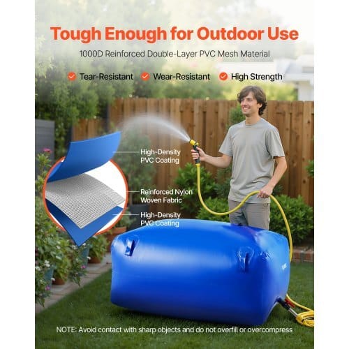 Water Storage Bladder 105.7 Gallon Large Capacity Water Bag, Portable & Collapsible Soft Waters Container, Leakproof & Tear-Resistant PVC Emergency Waters Storage Tank for RV Truck & Outdoor Use - Image 2