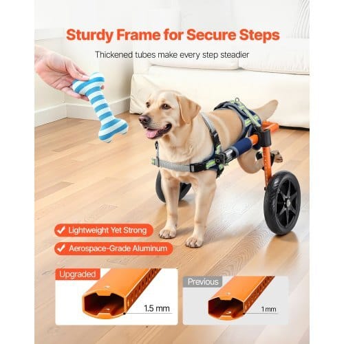 Dog Wheelchair for Back Legs, Lightweight 2 Wheels Pet Wheelchair, Height, Width & Length Adjustable, Dog Cart with Shock-Absorbing Wheels, for Injured, Disabled Dogs 35-48 lbs, Medium - Image 3
