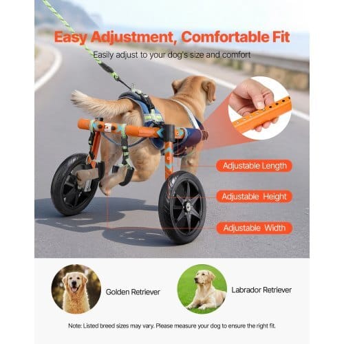 Dog Wheelchair for Back Legs, Lightweight 2 Wheels Pet Wheelchair, Height, Width & Length Adjustable, Dog Cart with Shock-Absorbing Wheels, for Injured, Disabled Dogs 35-48 lbs, Medium - Image 4