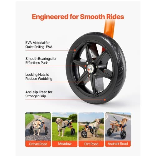 Dog Wheelchair for Back Legs, Lightweight 2 Wheels Pet Wheelchair, Height, Width & Length Adjustable, Dog Cart with Shock-Absorbing Wheels, for Injured, Disabled Dogs 35-48 lbs, Medium - Image 5