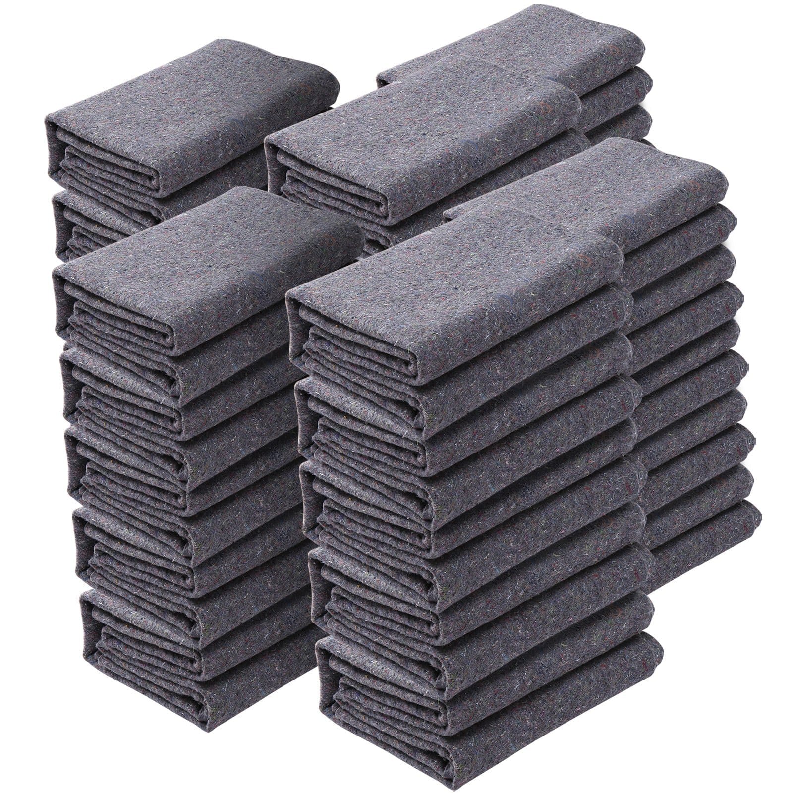 Moving Blankets, 72" x 54", 21 lbs/dz Weight, 24 Packs, Professional Recycled Cotton Packing Blanket, Large Heavy Duty Shipping Mover Pads Perfect for Protecting Furniture, Floors, Appliances