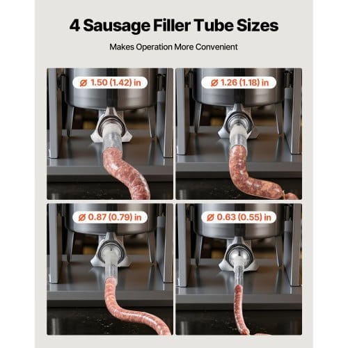 Electric Sausage Stuffer, 22 LBS / 10 L Vertical Meat Stuffer, Stepless Speed Control and Foot Pedal, Stainless Steel Heavy Duty Sausage Filler with 4 Stuffing Tubes, for Commercial & Home Use - Image 4