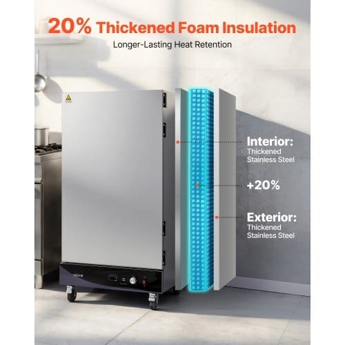 Electric Hot Box Food Warmer, 8-Tier Commercial Warming Cabinet with Water Tray, Single-Door and Adjustable Shelves, Stainless Steel Food Warmer Cabinet, for Restaurant, Kitchen, Pizza, Chicken - Image 4