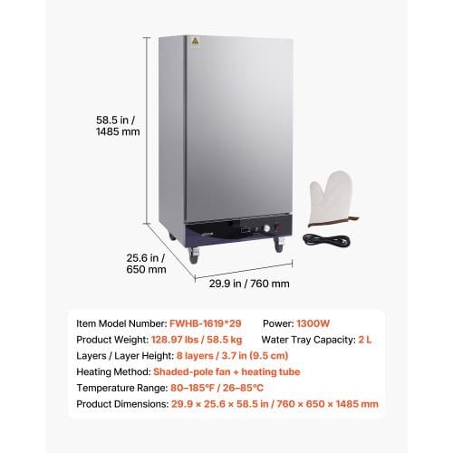 Electric Hot Box Food Warmer, 8-Tier Commercial Warming Cabinet with Water Tray, Single-Door and Adjustable Shelves, Stainless Steel Food Warmer Cabinet, for Restaurant, Kitchen, Pizza, Chicken - Image 6