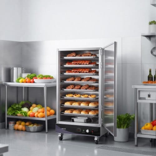 Electric Hot Box Food Warmer, 8-Tier Commercial Warming Cabinet with Water Tray, Single-Door and Adjustable Shelves, Stainless Steel Food Warmer Cabinet, for Restaurant, Kitchen, Pizza, Chicken - Image 7