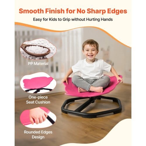 Kids Swivel Chair, 220 lbs Capacity, Elephant Shape Sensory Spinning Chair, Autistic Kids Sensory Toy Seat with Non-Slip Metal Base, Toddler Sit & Spin Seat for Coordination Balance Focus, Red - Image 4