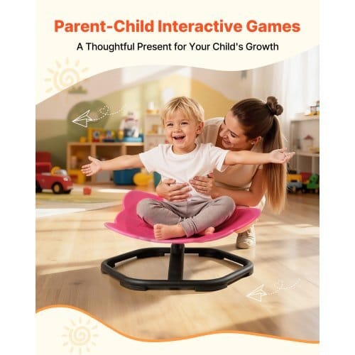 Kids Swivel Chair, 220 lbs Capacity, Elephant Shape Sensory Spinning Chair, Autistic Kids Sensory Toy Seat with Non-Slip Metal Base, Toddler Sit & Spin Seat for Coordination Balance Focus, Red - Image 5