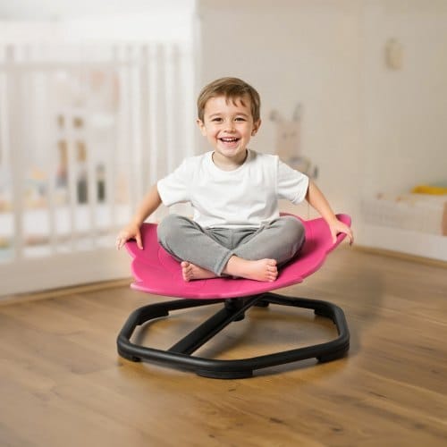 Kids Swivel Chair, 220 lbs Capacity, Elephant Shape Sensory Spinning Chair, Autistic Kids Sensory Toy Seat with Non-Slip Metal Base, Toddler Sit & Spin Seat for Coordination Balance Focus, Red - Image 7
