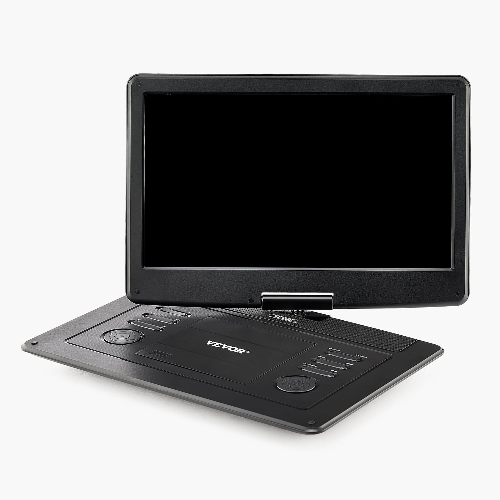 Portable DVD Player, 15.6 inch HD Swivel Display Screen, 4.5-5 H Built-in Rechargeable Battery, Dual Speakers, Support Sync TV/USB/SD Card/CD/DVD, Car Charger, AC Power Adapter, Remote Control
