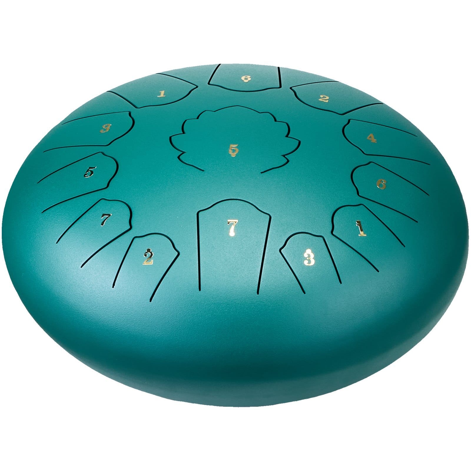 Steel Tongue Drum, 12 in & 13 Notes, C Major Steel Drum for Outside Garden, with 2 Mallets & Carry Bag, Hand Pan Drum Percussion Instrument for Meditation Musical Education Yoga, Green
