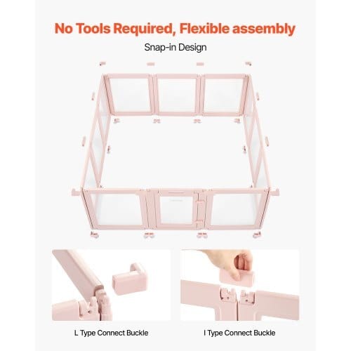 Dog Whelping Box, 60x59x23 in Transparent Plastic Dog Whelping Pen for X-Large Sized Dogs, Waterproof Puppy Playpen with Windows & Door Lock, Easy to Clean, Durable Indoor Pet Dogs Cats Birth Kit - Image 2