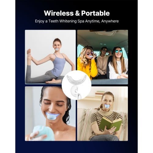 Teeth Whitening Kit with LED Light, 32 LED Accelerator Lights, Whitening Gel Syringe, Desensitizing Gel, and U-Shaped Tray, Wireless Portable Kit Fast and Effectively Removes Stubborn Stains - Image 5