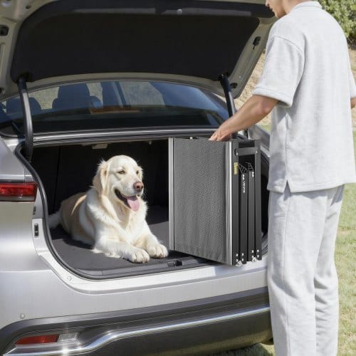 Dog Ramp for Cars, 63" L x 17" W, Folding Pet Ramps for Medium & Large Dogs up to 250lbs, Pet Stair Ramp with Non-Slip Oxford Fabric Surface, Portable Outdoor Dog Car Ramps for SUV & Truck - Image 7