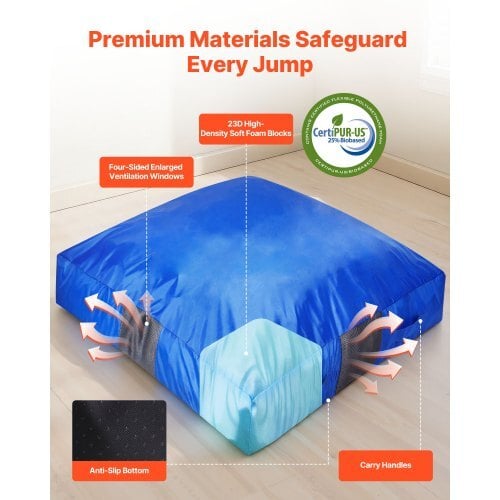 Crash Pad, 5 x 5 ft Crash Pad for Kids Sensory with Foam Blocks and Washable Cover, Large Soft Foam Landing Zone Giant Pillow Mat, Sensory Room Equipment for Children Jumping, Relaxing & Play - Image 4