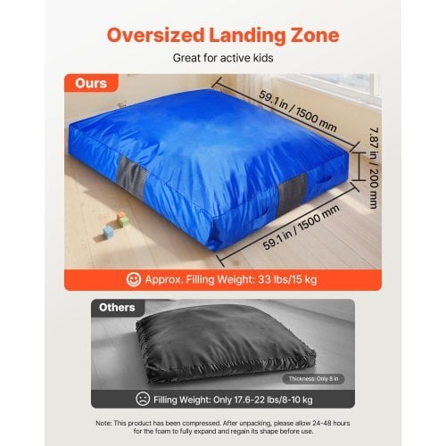 Crash Pad, 5 x 5 ft Crash Pad for Kids Sensory with Foam Blocks and Washable Cover, Large Soft Foam Landing Zone Giant Pillow Mat, Sensory Room Equipment for Children Jumping, Relaxing & Play - Image 6
