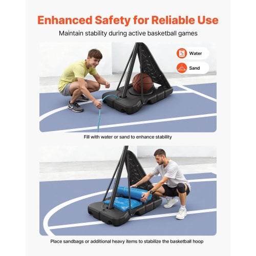 Portable Basketball Stand, 10 ft Height Adjustment Basketball Hoop & Goal, Basketballs Hoop Outdoor with 50 inch PC Backboard for Kids, Adults in Schools, Parks, Indoor & Outdoor Use - Image 2