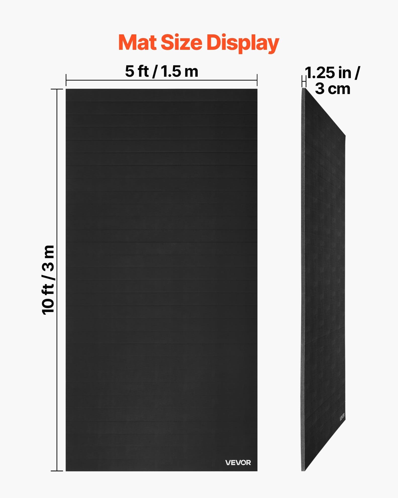 10x5 ft Wrestling Mat, Martial Arts Thick Mat for Home Gym Workouts Exercise, Waterproof PVC Roll-Up Training Mats for Gymnastics, Tatami, Jiu Jitsu BJJ MMA Judo, Boxing, Black