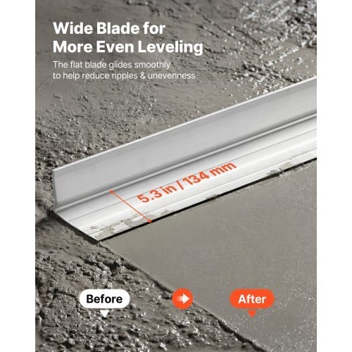 Concrete Screed Blade 14 ft Length Aluminum Alloy Board Leveling Tool, 5.3 in Wide Straight Edge, Wide Coverage, Replacement Surface Leveler for Driveway, Patio, Sidewalk, Garage Floor Finishing - Image 2