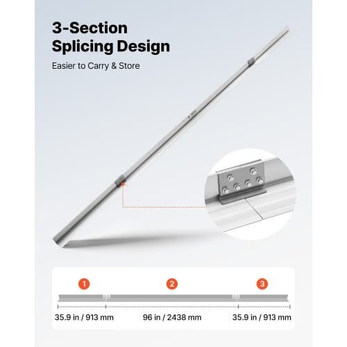 Concrete Screed Blade 14 ft Length Aluminum Alloy Board Leveling Tool, 5.3 in Wide Straight Edge, Wide Coverage, Replacement Surface Leveler for Driveway, Patio, Sidewalk, Garage Floor Finishing - Image 4