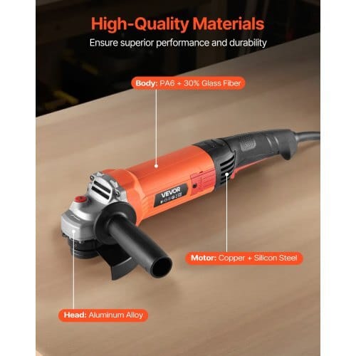 Angle Grinder, 5" Electric Grinder Power Tool, 10Amps 10000RPM High-Speed Corded Angle Grinders with 230?° Adjustable Dust Guard for Metal Grinding, Cutting, Rust Removal (Disc Not Included) - Image 4