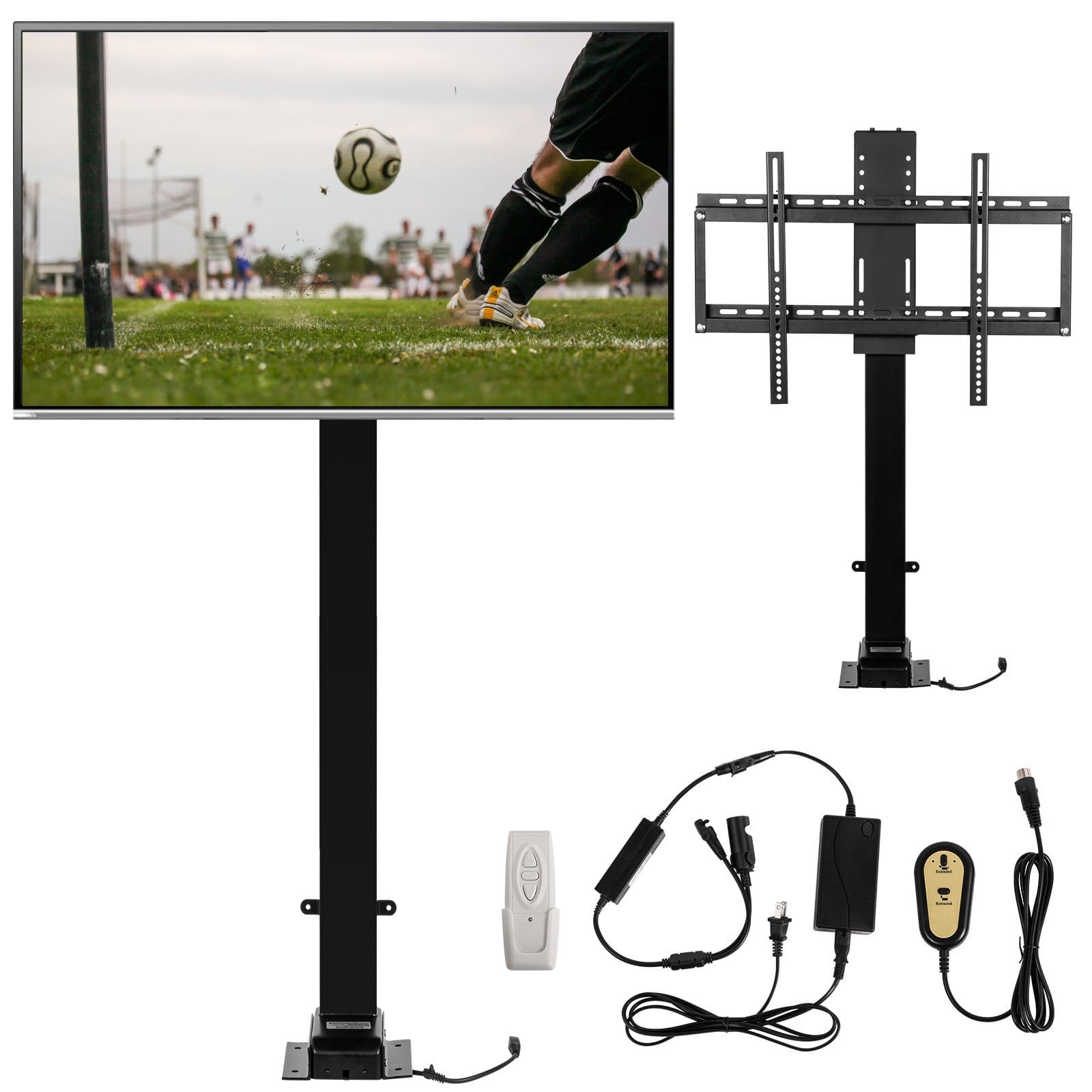 Motorized TV Lift with Swivel, Adjustable Height 28.74-68.11 Inch for 32-70 Inch TVs, Remote Controlled, 154 Lbs Capacity, Manual Left/Right Swivel 30?&deg;