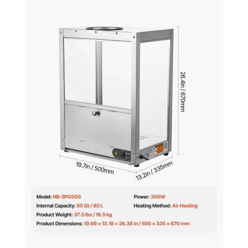 Commercial Nacho Chip Warmer, 85QT Chip Warmer Machine with Heating Base and Warming Light, Nacho Machine with Deflection Board, Stainless Steel, for Nacho Chips, Popcorn, Potato Chips, Peanut - Image 6