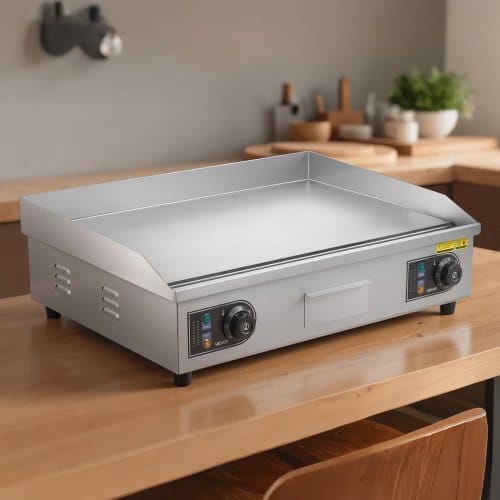 Commercial Electric Griddle, 25.79 x 15.75 inch, 2800W, 122-570?°F Adjustable Temp Control, Stainless Steel Body, Full Flat, with 2 Spatulas, 2 Brushes, and 4 Foot Pads, for Steak, Pancake - Image 7
