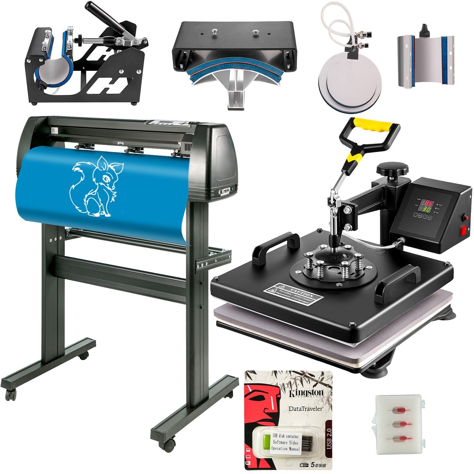 Heat Press 6 In1 Sublimation Machine 15"x15" Vinyl Cutter 28