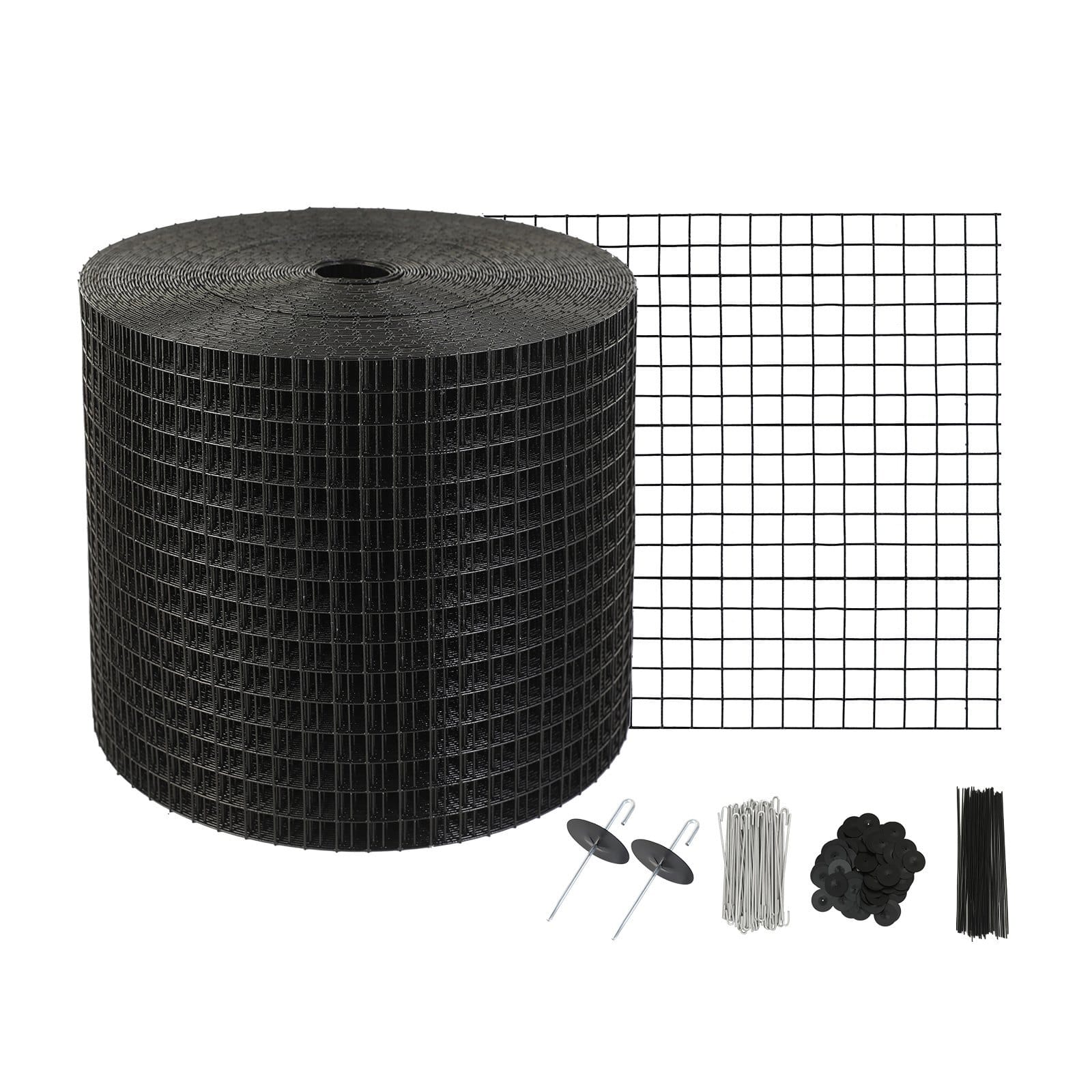 6 inch x 100ft Solar Panel Bird Guard, Critter Guard Roll Kit with 100pcs Aluminum Alloy Fasteners, Solar Panel Guard with Rust-proof PVC Coating, 1/2 inch Wire Roll Mesh