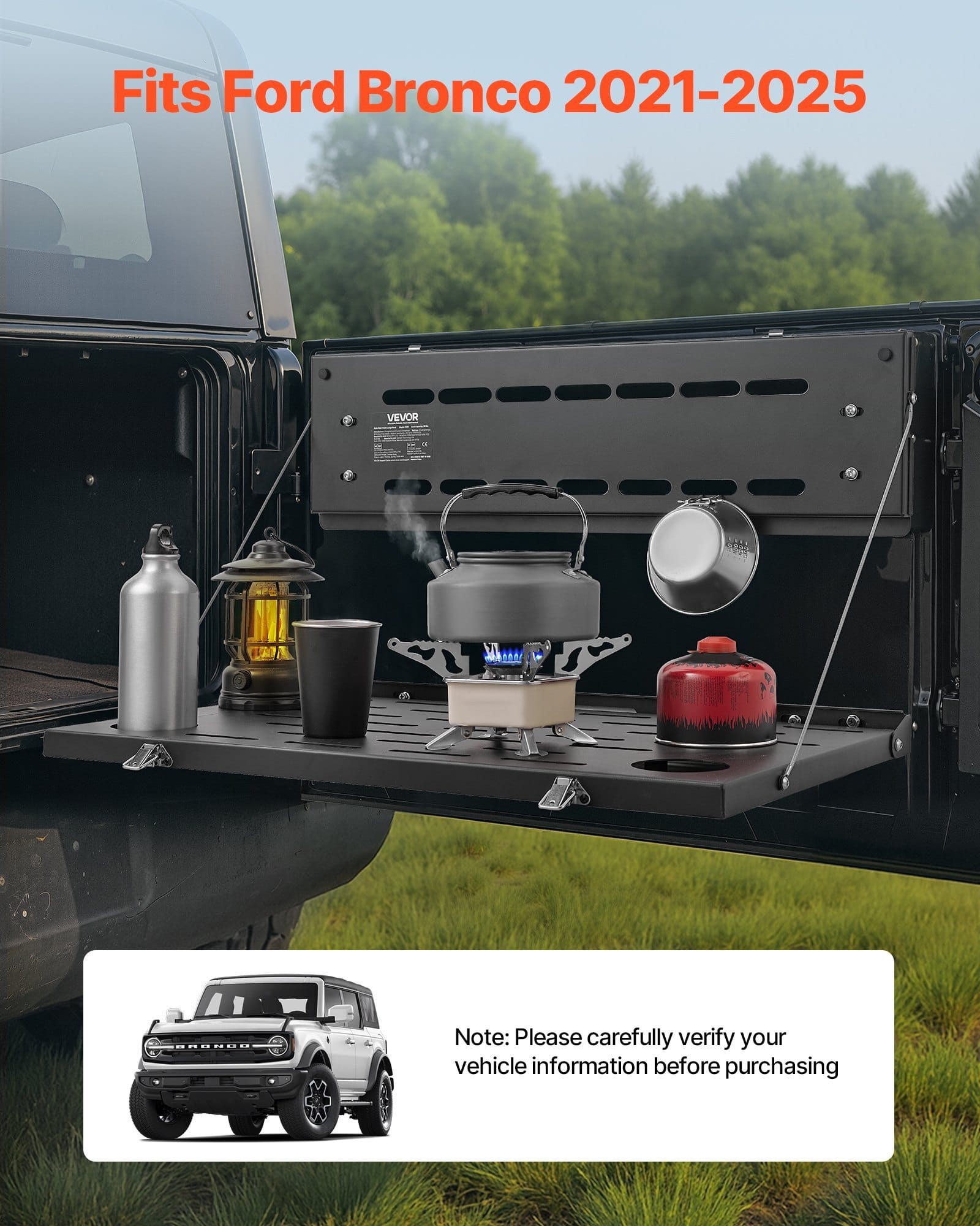 Tailgate Table for 2021-2026 Ford Bronco 4 Door Hardtops (Exclude Bronco Sport)