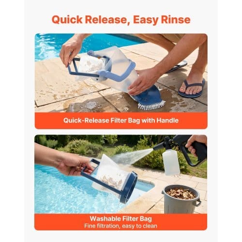 Handheld Pool Vacuum, 26 GPM Cordless Spa Hot Tub Vacuum with Extension Pole, 60 Mins Running Time, Powerful Suction for Leaves and Debris, Rechargeable Pool Cleaner for Above Ground Pools - Image 5