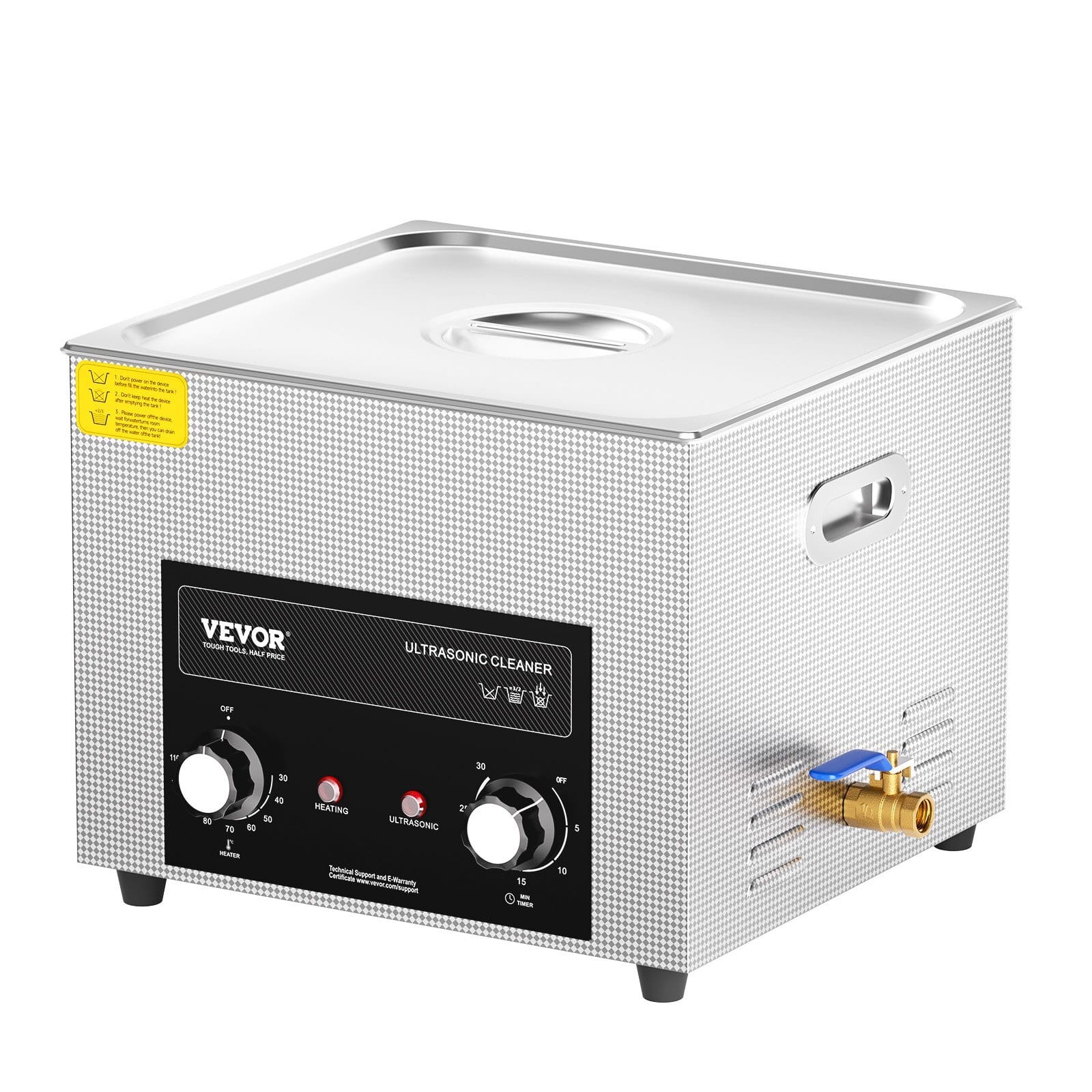 15L Ultrasonic Cleaner with Heater Timer & Basket, Professional Digital Sonic Cavitation Machine, 360W Cleaning Machine for Lab Tools, Metal Parts, Carburetor, Brass, Auto Parts, Engine Parts