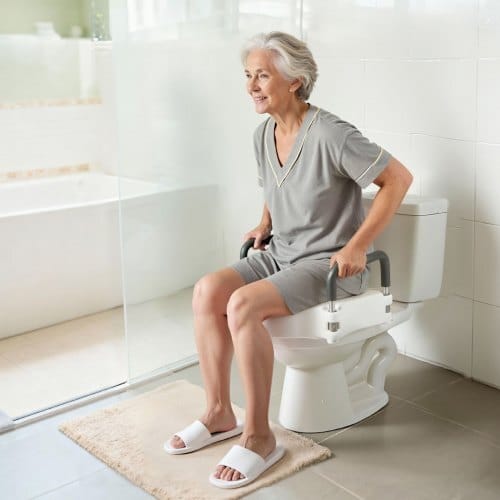 Raised Toilet Seat with Arms, 300 lbs Load Capacity, 5-Inch Lift Height, Widened Commode Elevated Toilet Seat Riser with Padded Handles for Seniors, Elderly, Handicap, Disabled, and Adults Use - Image 7
