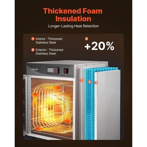 Electric Hot Box Food Warmer, 4-Tier Commercial Warming Cabinet with Water Tray, Single-Door and Adjustable Shelves, Stainless Steel Food Warmer Cabinet, for Restaurant, Kitchen, Pizza, Chicken - Image 3