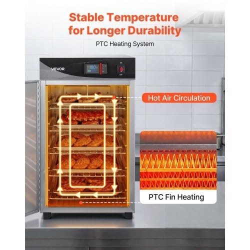 Electric Hot Box Food Warmer, 5-Tier Commercial Warming Cabinet with Water Tray, Single-Door and Adjustable Shelves, Stainless Steel Food Warmer Cabinet, for Restaurant, Kitchen, Pizza, Chicken - Image 2