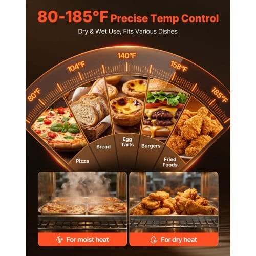 Electric Hot Box Food Warmer, 5-Tier Commercial Warming Cabinet with Water Tray, Double-Door and Adjustable Shelves, Stainless Steel Food Warmer Cabinet, for Restaurant, Kitchen, Pizza, Chicken - Image 4