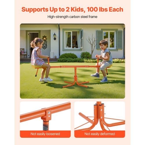 Kids Seesaw, 100 lbs Load Capacity per Seat, Sit and Spin Teeter Totter with 4-prong Support Legs, Kids Outdoor Playground Equipment, Swiveling 360 Degrees Rotating for Children Aged 3+ - Image 3