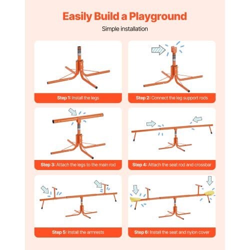 Kids Seesaw, 100 lbs Load Capacity per Seat, Sit and Spin Teeter Totter with 4-prong Support Legs, Kids Outdoor Playground Equipment, Swiveling 360 Degrees Rotating for Children Aged 3+ - Image 4