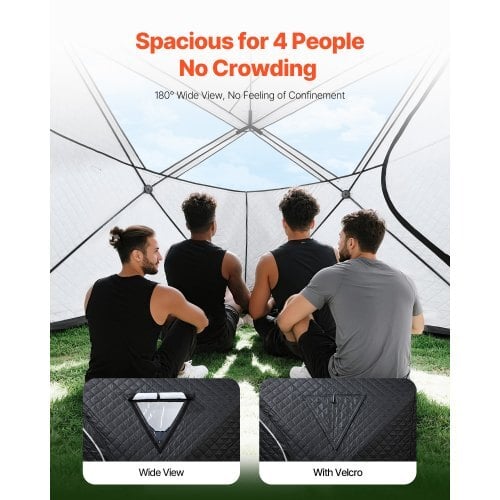 Outdoor Sauna Tent Pro, Portable Steam & Dry Sauna for 4 Persons, Heavy-Duty Oxford Cloth & Carbon Steel, Easy Setup for Camping, Backyard, or Home Gym,Easy Setup(Black) - Image 3