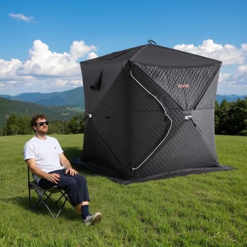 Outdoor Sauna Tent Pro, Portable Steam & Dry Sauna for 4 Persons, Heavy-Duty Oxford Cloth & Carbon Steel, Easy Setup for Camping, Backyard, or Home Gym,Easy Setup(Black) - Image 7