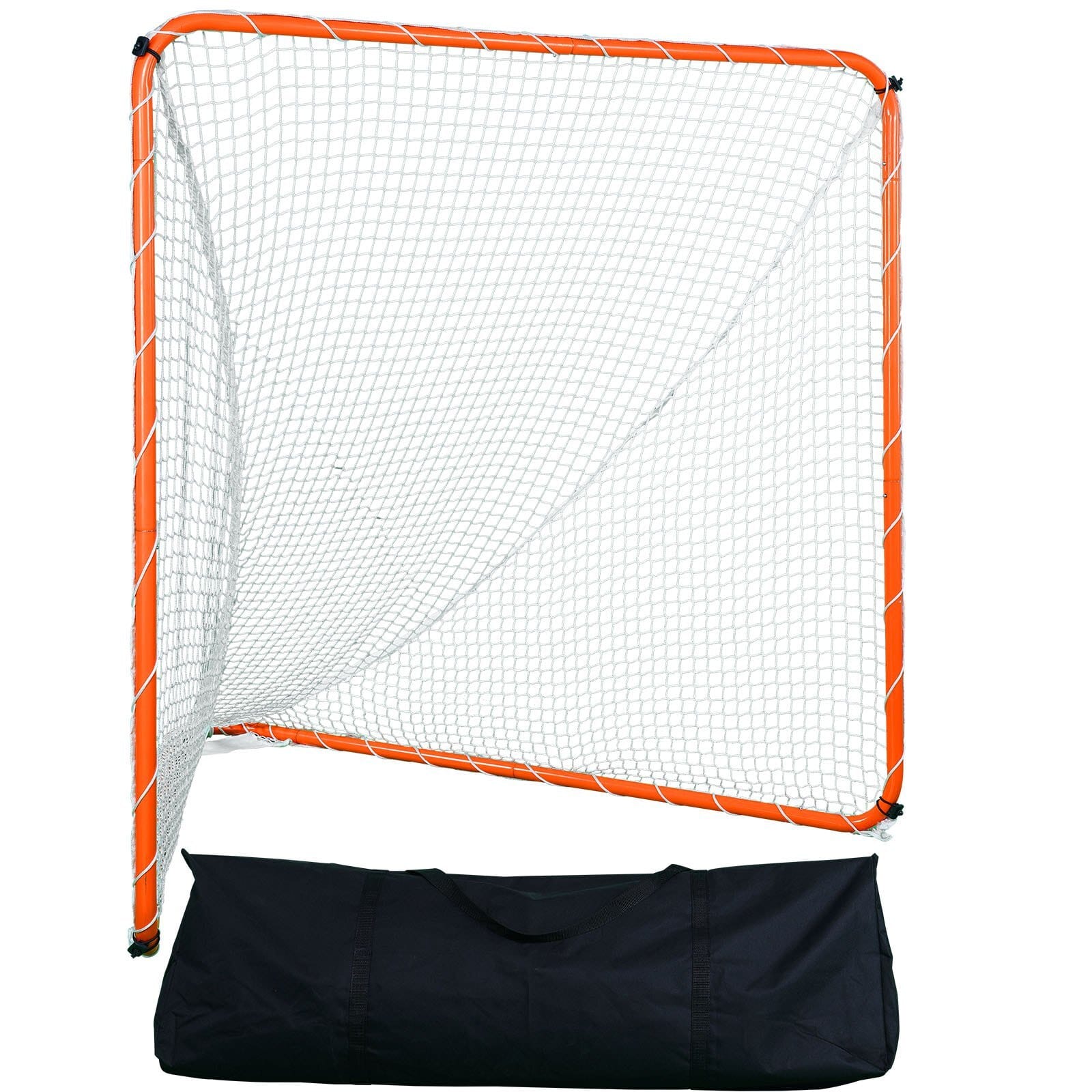 Lacrosse Goal, 6' x 6' Lacrosse Net, Steel Frame Backyard Lacrosse Training Equipment, Portable Lacrosse Goal with Carry Bag, Quick & Easy Setup, Perfect for Youth Adult Training, Orange