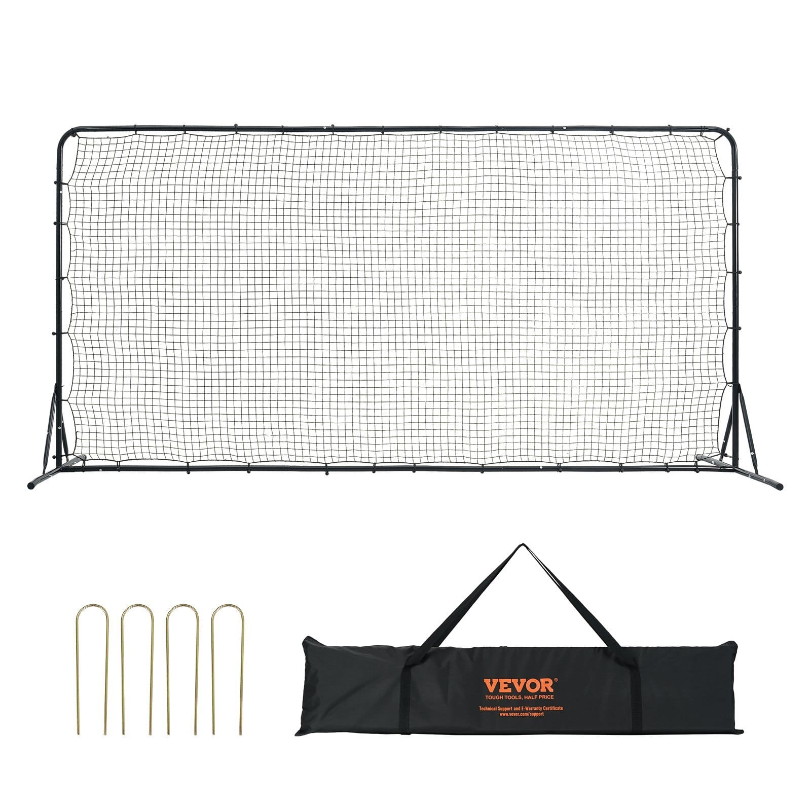 Soccer Rebounder Net, 12x6FT Iron Soccer Training Equipment, Sports Football Training Gift with Portable Bag, Volleyball Rebounder Wall Perfect for Backyard Practicing, Solo Training, Passing